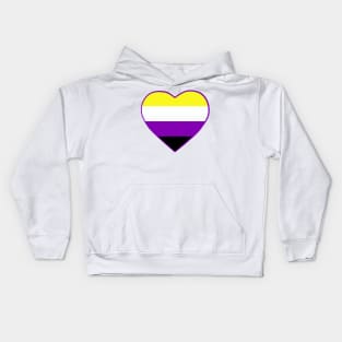 Pride Flag Heart Non Binary Kids Hoodie